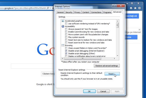Description: [Image: Reset Internet Explorer]