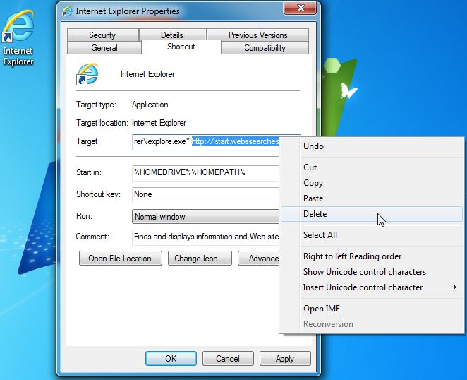 Description: [Image: istart.webssearches.com hijack]