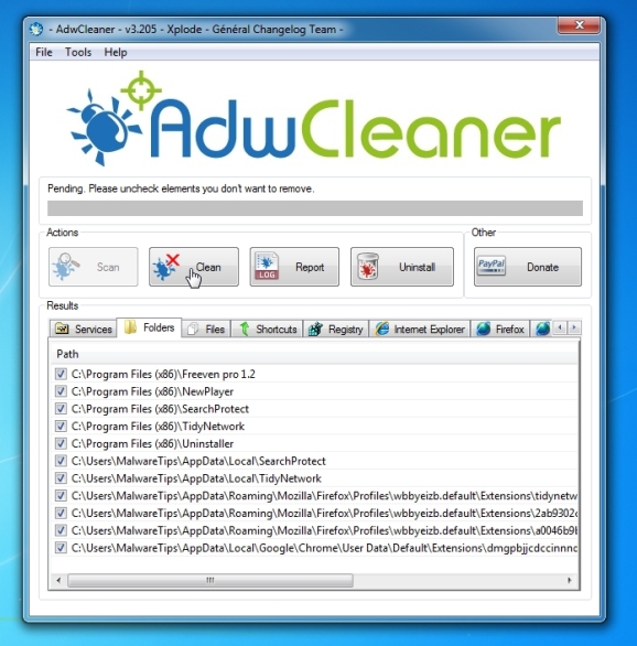 Description: Remove Istart.webssearches.com virus with AdwCleaner