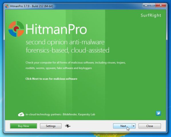 Description: [Image: HitmanPro start-up screen]