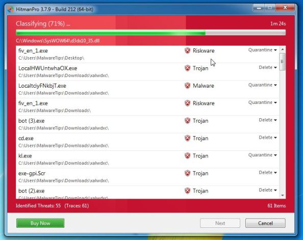 Description: [Image: HitmanPro scanning for malware]